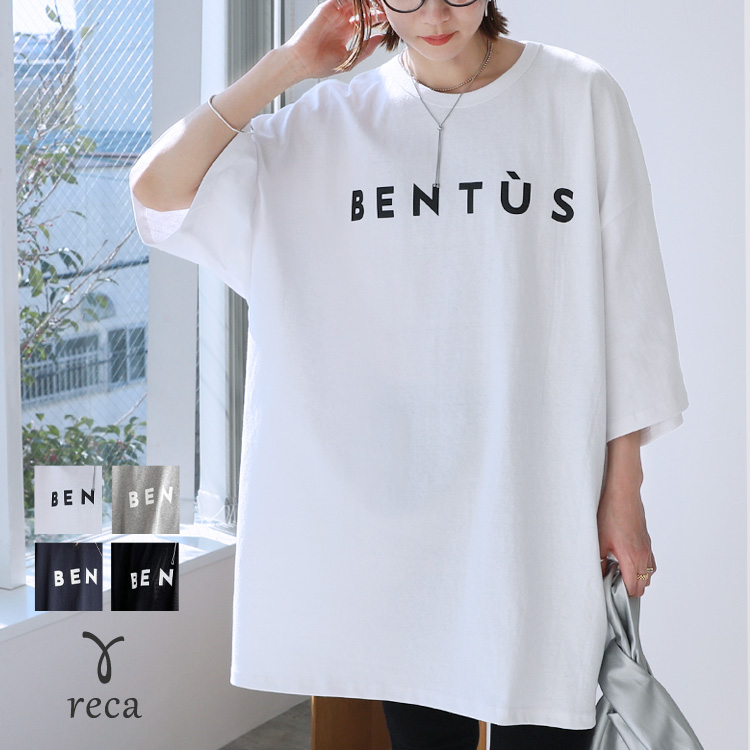 reca（レカ） オーバーサイズ五分袖ロゴTシャツ 240223 レディース