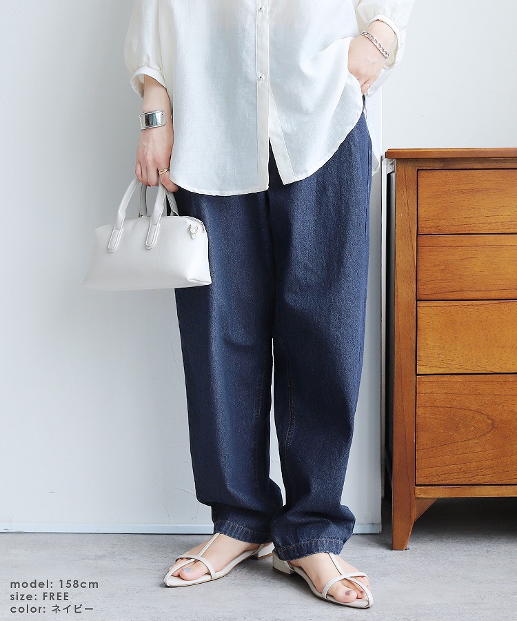 新品　RIVE DROITE タックデニムパンツ　38 MONN.:. （モン）】タックデニム | RIVE DROITE(リヴドロワ