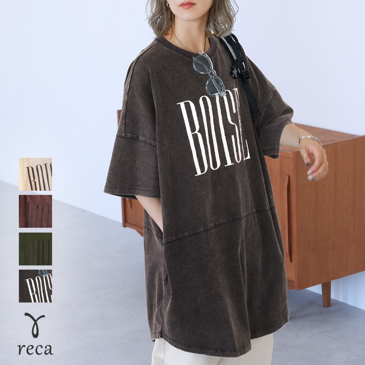 パウダー加工ロゴプリントBIGTシャツ an-p264172e レディース 2026年夏