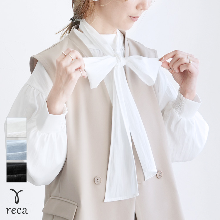 reca（レカ） ボウタイ付きギャザーブラウス aq25142012 レディース