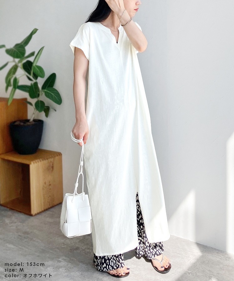 フレンチスリーブコットンワンピース bel-bc-163 レディース  