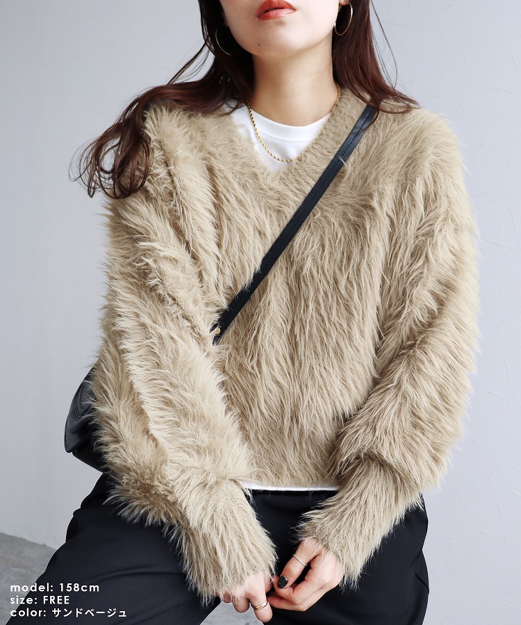 reca（レカ） フェザーヤーンVネックプルオーバー day165701