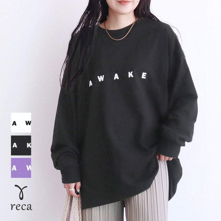 reca（レカ） ロゴプリントオーバーサイズTシャツ R23116-k レディース
