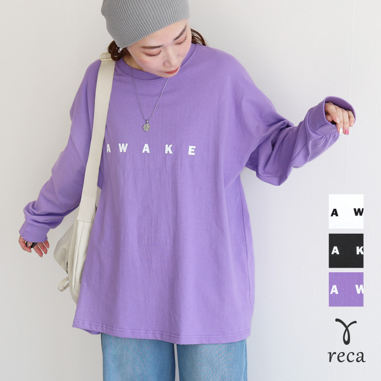 reca（レカ） ロゴプリントオーバーサイズTシャツ R23116-k レディース