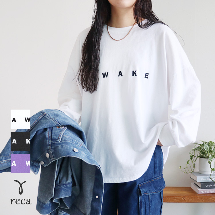 reca（レカ） ロゴプリントオーバーサイズTシャツ R23116-k レディース