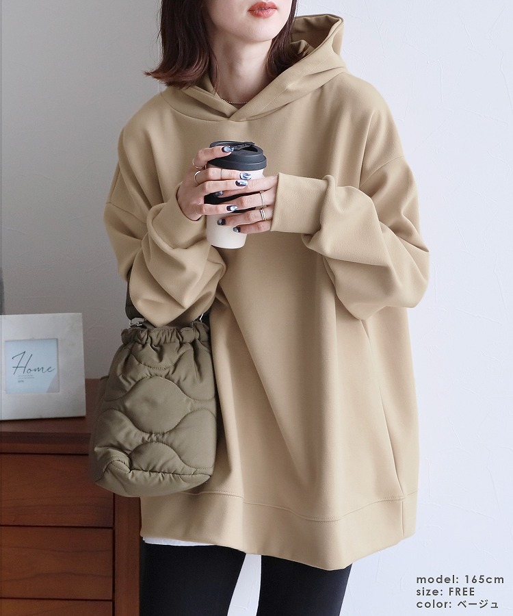 reca（レカ） ダンボールオーバーサイズパーカー R23222-k レディース