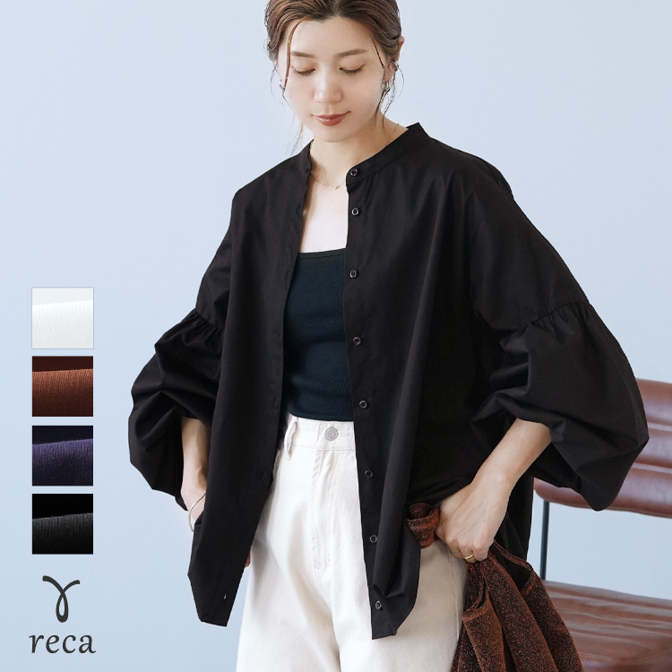 reca（レカ） ボリューム袖マオカラーシャツ y4439 レディース