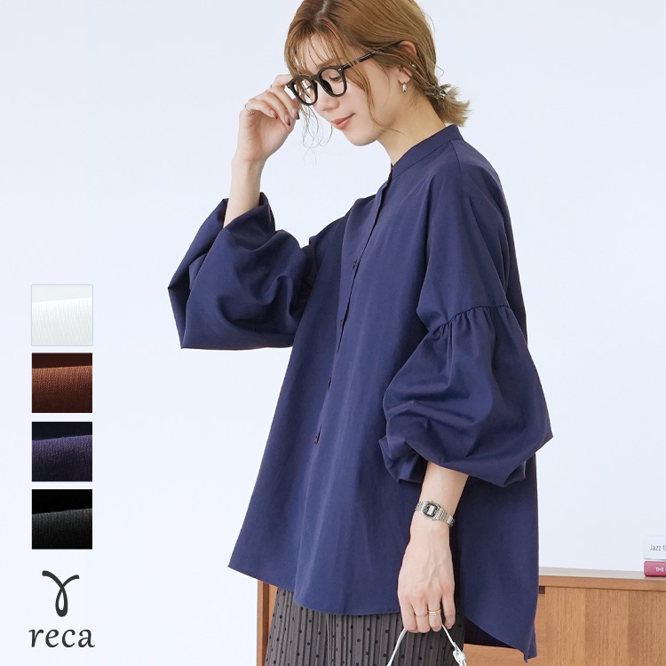 reca（レカ） ボリューム袖マオカラーシャツ y4439 レディース
