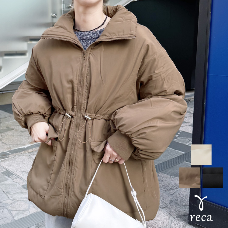 reca（レカ） ドロストギャザースタンドカラーコート y8212 レディース
