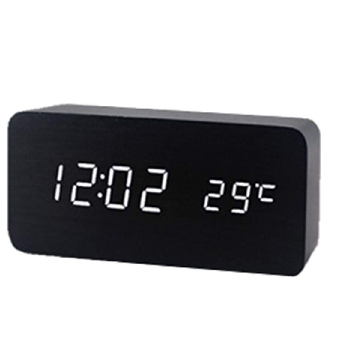 木製置時計（直方体タイプ） オシャレ インテリア アラームクロック 温度計付き USB電源 デジタル時計 全４色 送料無料｜recca-trade｜02