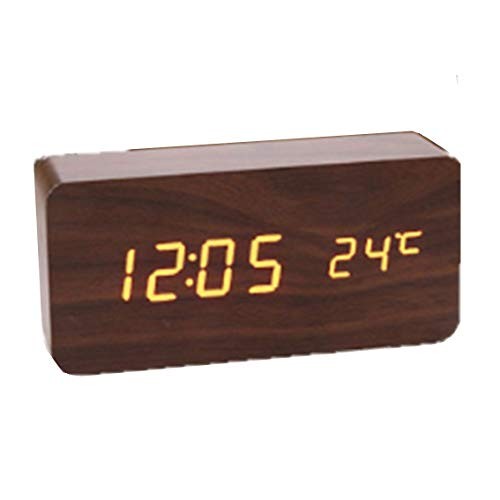 木製置時計（直方体タイプ） オシャレ インテリア アラームクロック 温度計付き USB電源 デジタル時計 全４色 送料無料｜recca-trade｜03