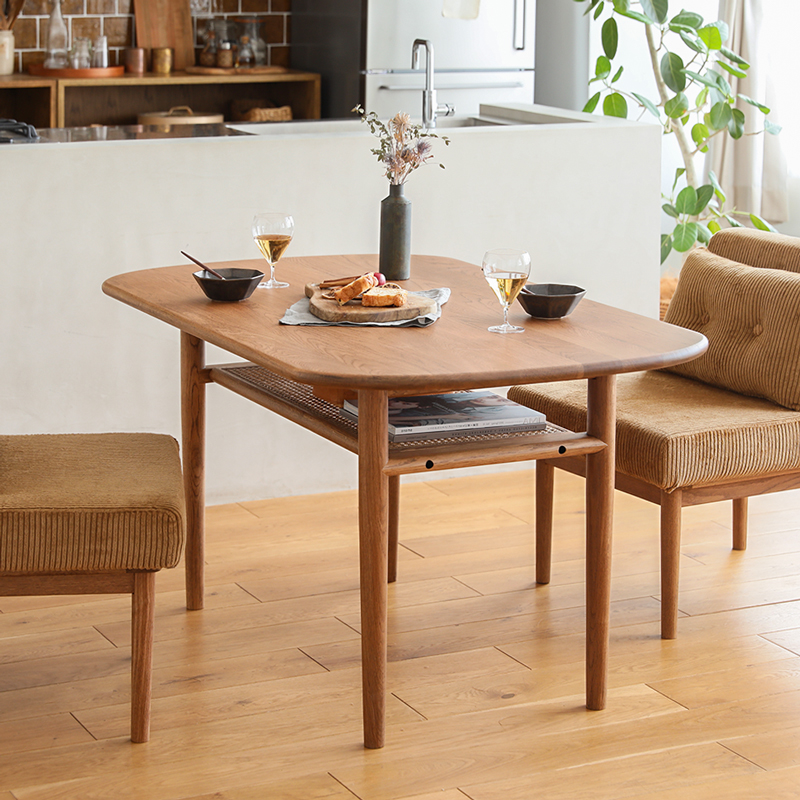 ダイニングテーブル culum／BR ブラウン 北欧 ラタン 楕円形 130