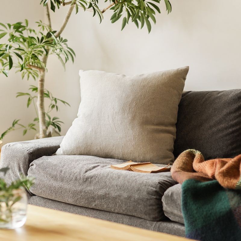 クッションカバー 60×60 Heavy canvas linen シリコンフィルクッション