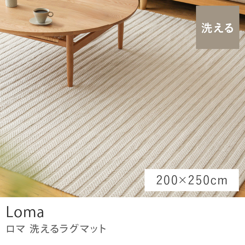 ラグマット Loma ロマ 140×200 洗える インド製 マット ラグ リビング