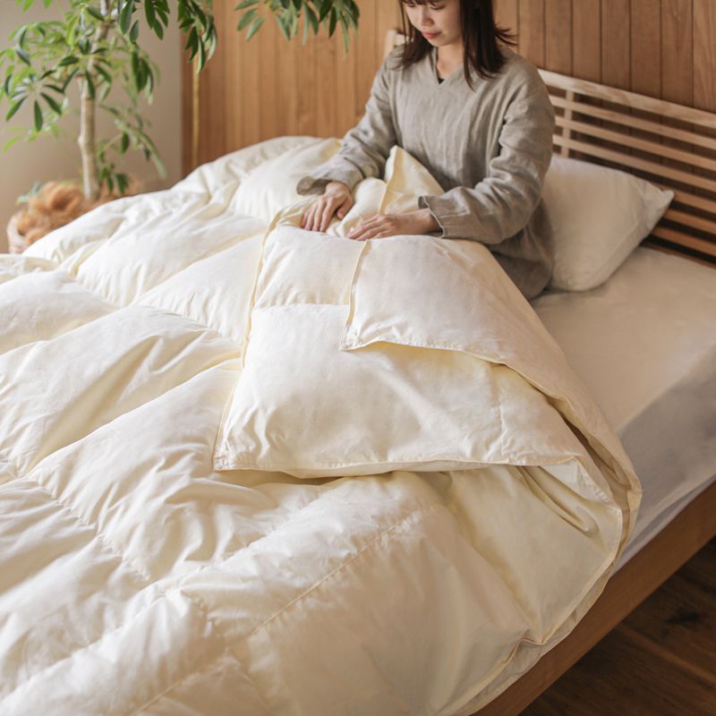 日本製 羽毛掛け布団 シングル 150x210cm 羽毛布団 オールシーズンタイプ シングル 150×210cm 掛け布団 2