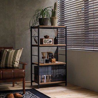 収納 シェルフ ZAGA ラック 60 高さ 153cm ヴィンテージ 西海岸