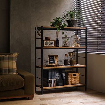 収納 シェルフ ZAGA ラック 90 高さ 83cm ヴィンテージ 西海岸