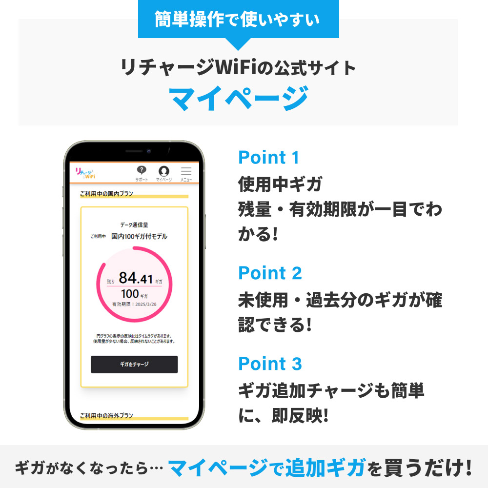 リチャージWiFi】整備品 100ギガ付きモバイルルーター 追加ギガチャージ機能付き(国内のみ) 契約、工事不要な買い切り型[ギガ有効期間365日]  : h01a100 : リチャージWiFi - 通販 - Yahoo!ショッピング