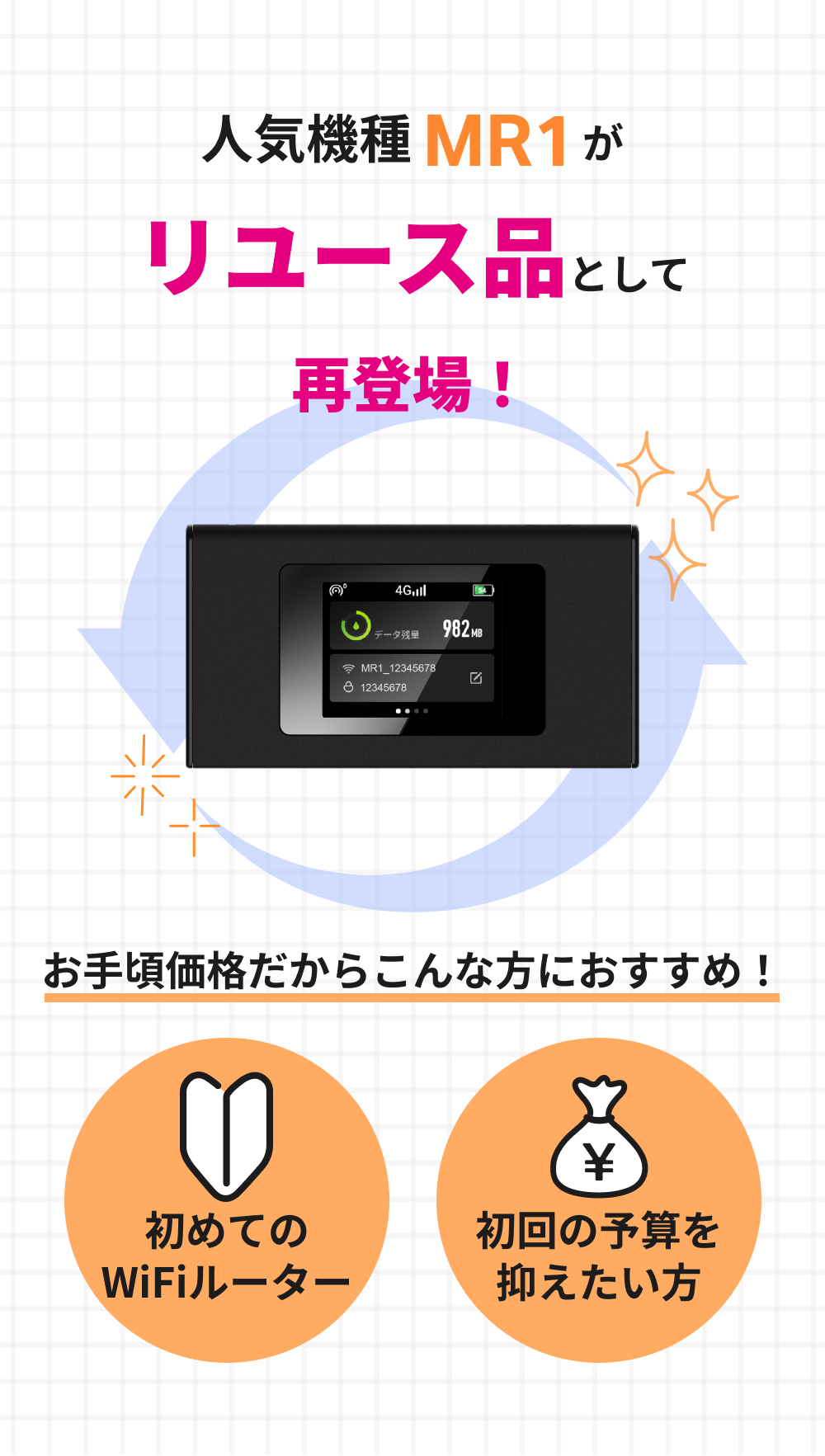 リチャージWiFi 【リチャージWiFi公式】整備品 10ギガ付き モバイル