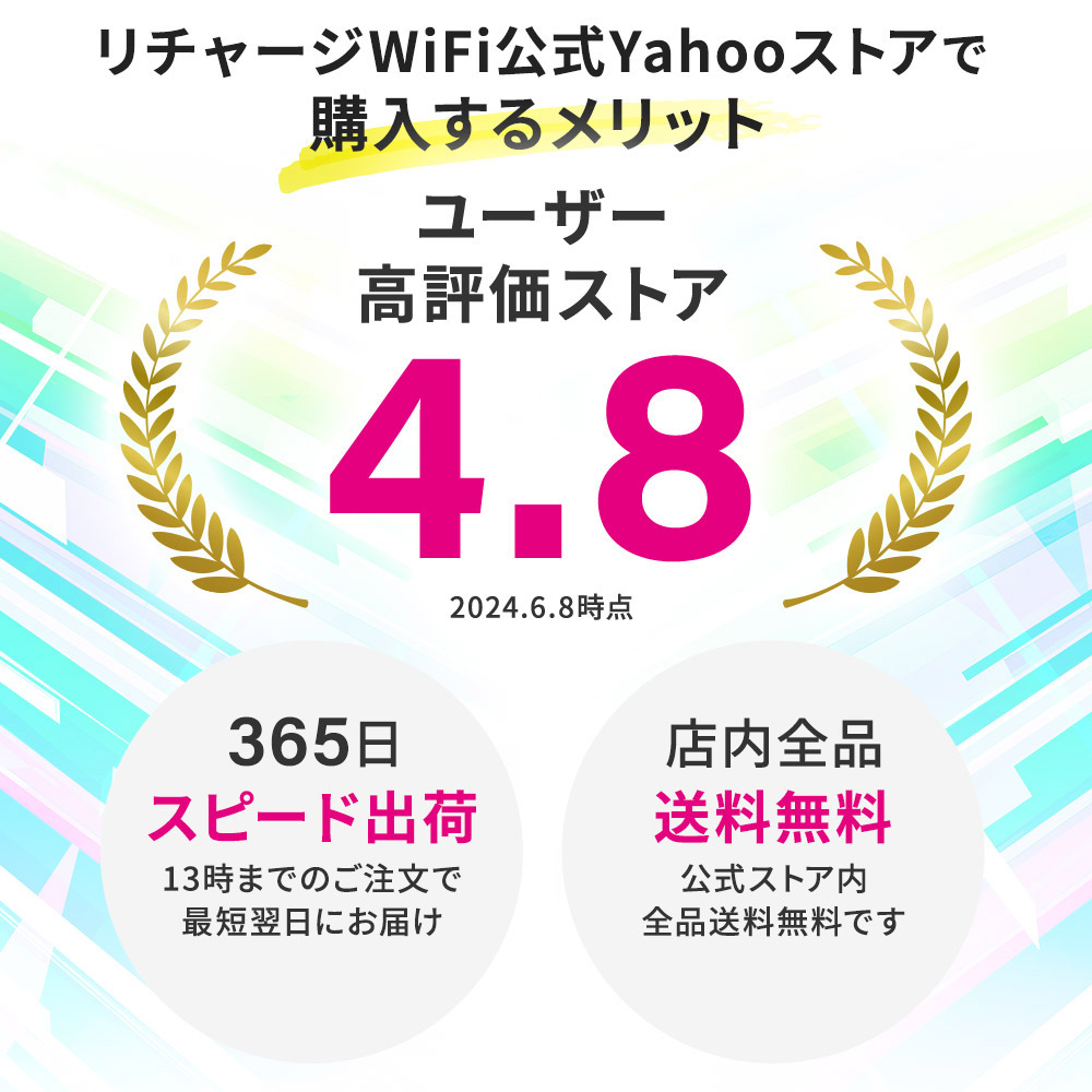 【リチャージWiFi】10%OFFセール 落下破損、水没でも安心！2年保証付き 日本100ギガ+世界3ギガ付きモバイルルーター 契約不要な買い切り型 追加ギガ機能付き | リチャージWiFi | 14