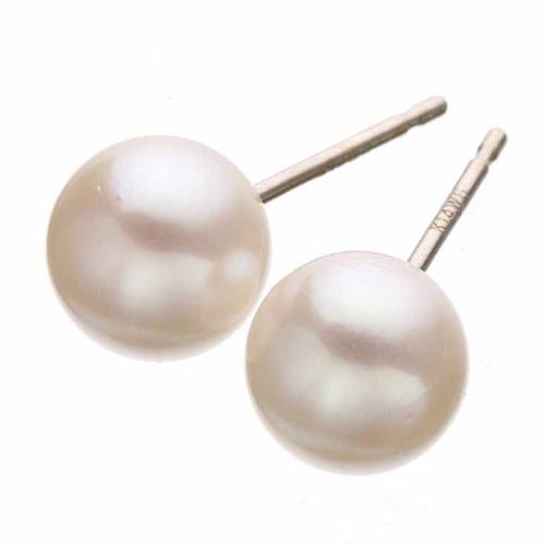 花珠本真珠（あこや真珠） 7.5-8mm パールネックレス+パールピアス 2点