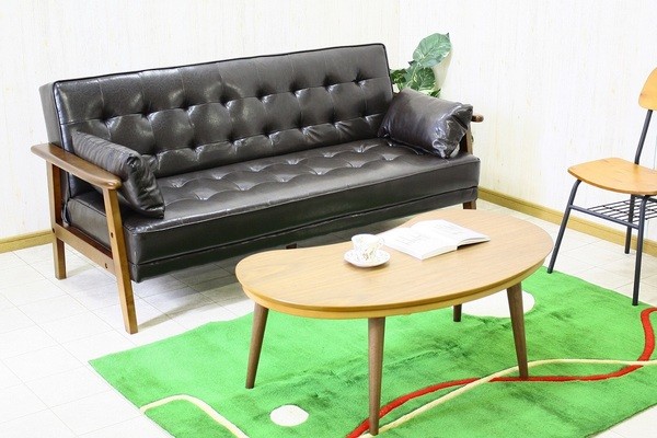 〔単品〕 リクライニングソファー/ソファーベッド 〔3人掛け〕 合成 