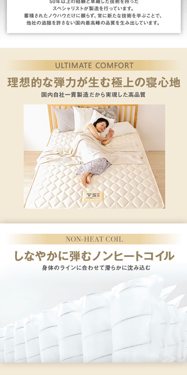 完全受注生産 純国産 東京スプリング TSI ポケットコイルマットレス