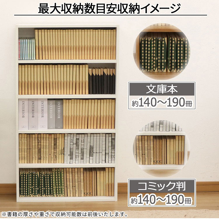 文庫ラック5段 幅60×奥行き18.5×高さ105.1cm 本棚 収納ボックス 収納 5