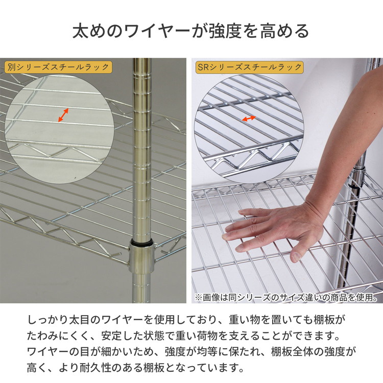 スチールラック 3段 75×35×90 クロームメッキ 大容量 キッチン