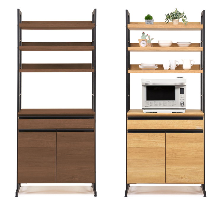 食器棚 84cm幅 コテツ キッチンボード 幅84 奥行48 高さ196 木目