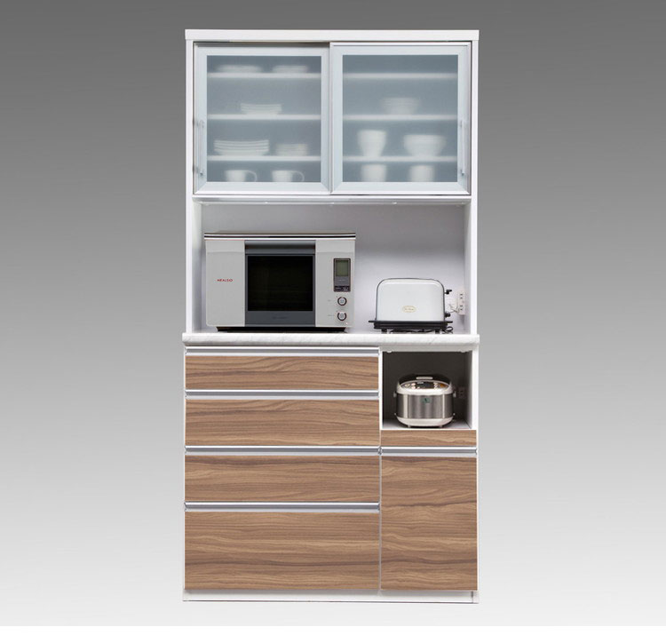 食器棚 キッチンボード 幅105 奥行48 高さ203 完成品 国産 モイス加工