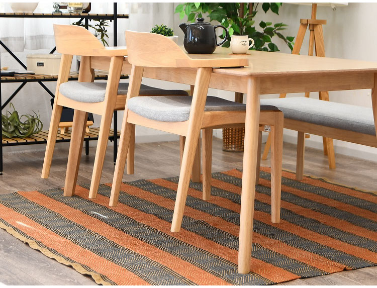 ダイニングチェア 2脚セット 肘掛け付き 背もたれ付き 座面高44cm 北欧