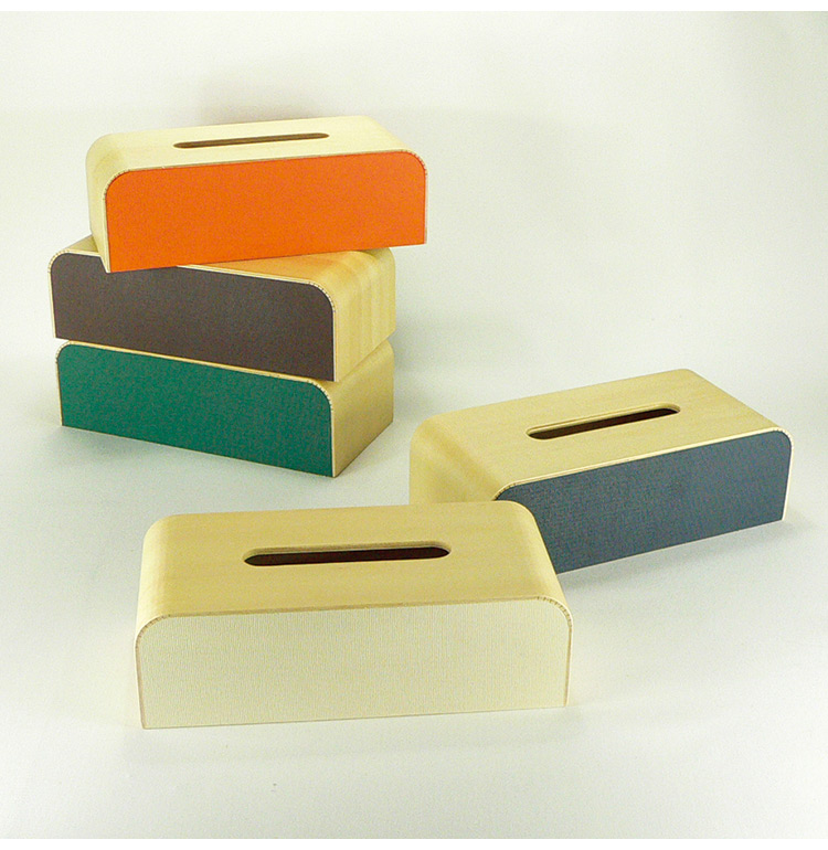 ティッシュケース ティッシュボックス 木製 日本製 箱 COLOR-BOX W