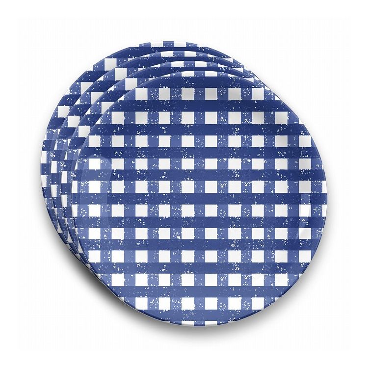 ホームメイドネイビー ギンガムチェック ディナープレート 4枚セット