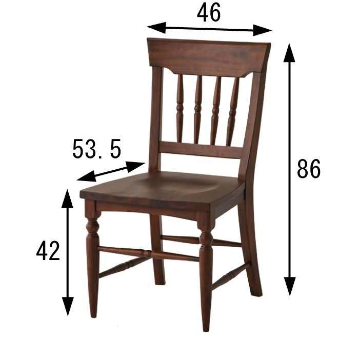 ダイニングチェア 2脚セット 幅46 奥行54 高さ86 アカシア天然木