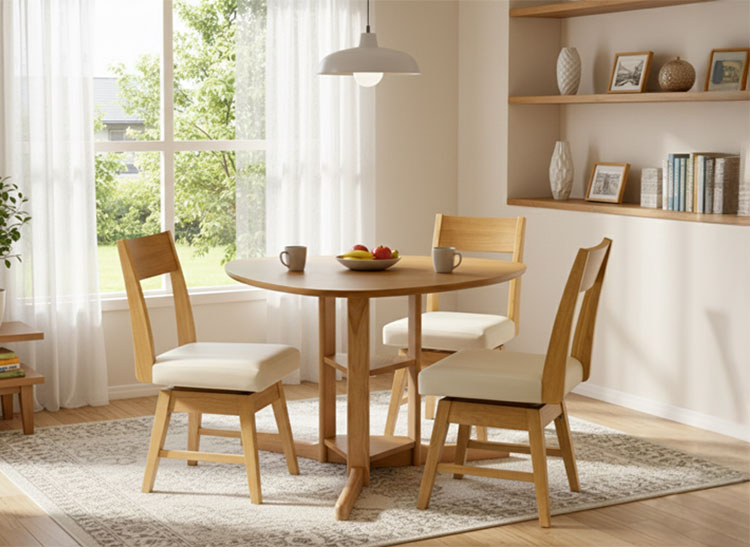 ダイニングテーブル 幅105cm 単品 三角形 円形ダイニング 105 シングル