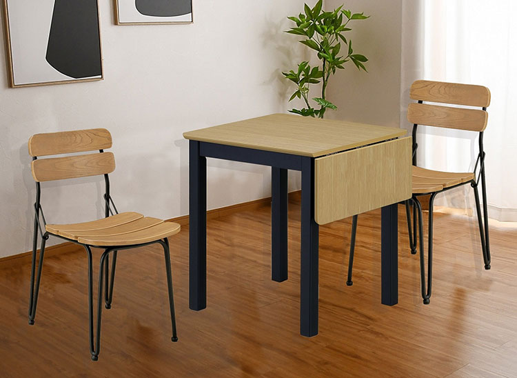 ダイニングテーブル 幅65cm 90cm 伸長式 食卓 天板折り畳み リビング