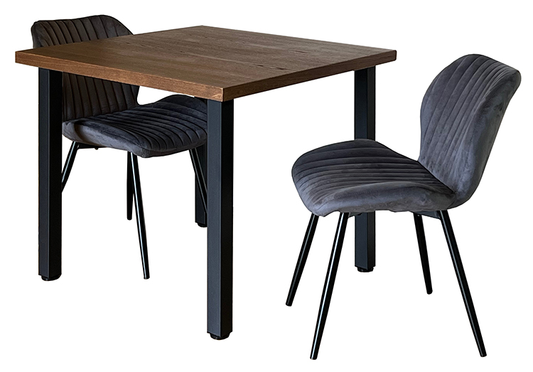 ダイニングテーブル 幅80cm テーブル 正方形 天然木 アイアン脚