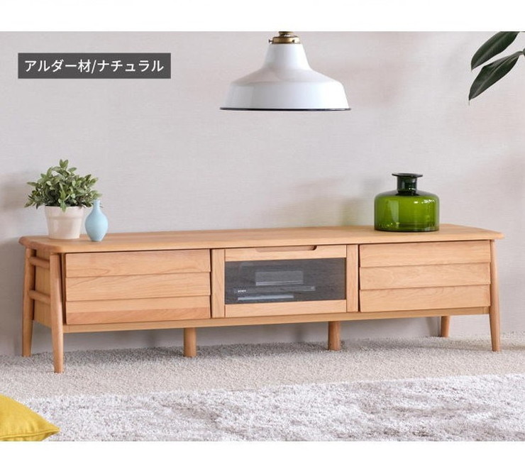 【お値下】テレビ台 アルダー材 無垢材　ローボード 120cm テレビボード テレビ台 テレビボード 幅152 完成品 ローボード 天然木 無垢材