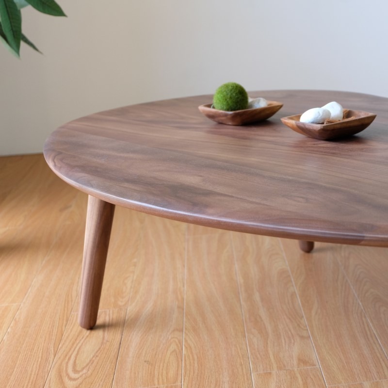 一生紀 テーブル センターテーブル 豆型 幅120 ローテーブル ウォールナット無垢材 木製 リビングテーブル 北欧 ソファテーブル ISSEIKI  MOFY 代引不可
