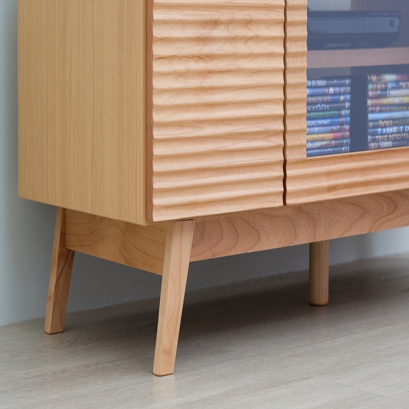 【最終20％値下げ】【日本製・完成品】幅160cm アルダー無垢 テレビボード TV台 ブラウン 伸縮 テレビ台 回転盤付 アルダー前板 幅156〜215cm ダークブラウン