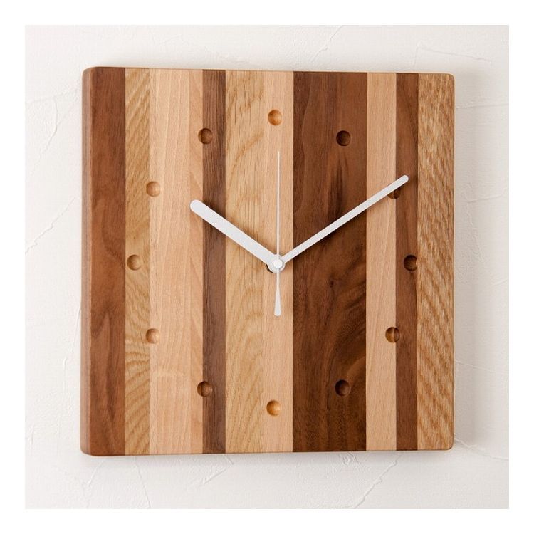 Latree ラトレ TIMEシリーズ 無垢のウォールクロック 角 モザイク