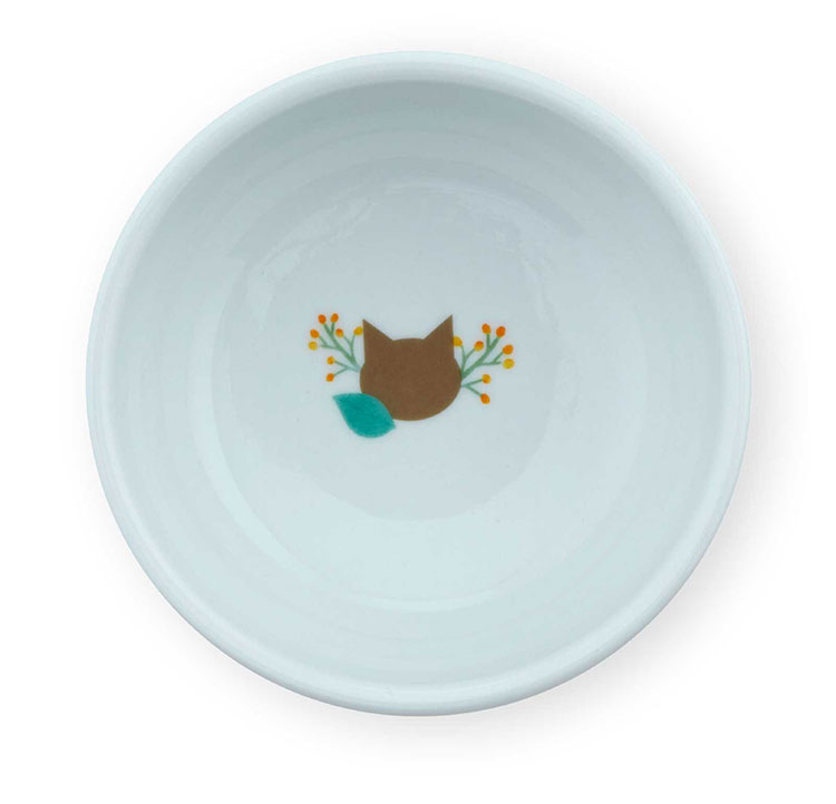 猫壱（necoichi） 猫用 脚付フードボウル L ボタニカルガーデン