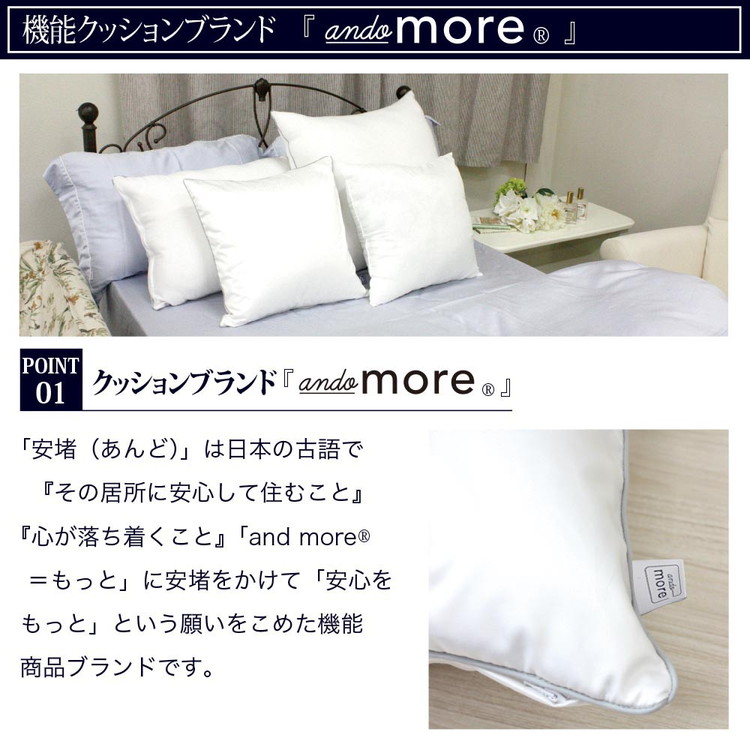 機能クッションブランドandmore ダウンクッション 60×60cm 中身 ヌード