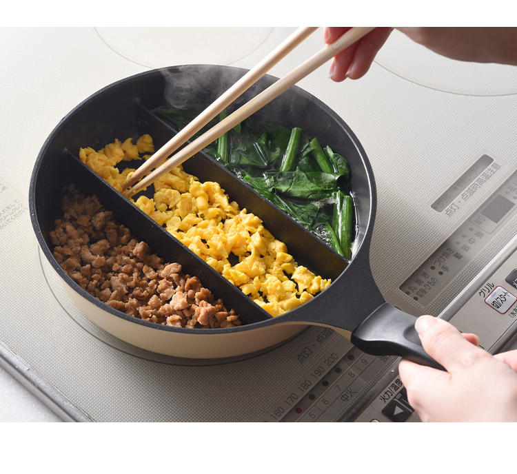 センターエッグトリプルパンmini 20cm 深型 仕切り付き フライパン IH