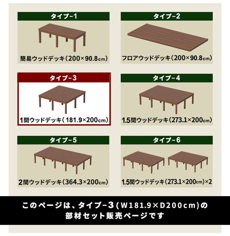 ウッドデッキ 人工木 181.9×200cm 1間サイズ 人工木デッキ DIY ウッドデッキ 人工木 181.9×200cm 1間サイズ 人工木デッキ DIY