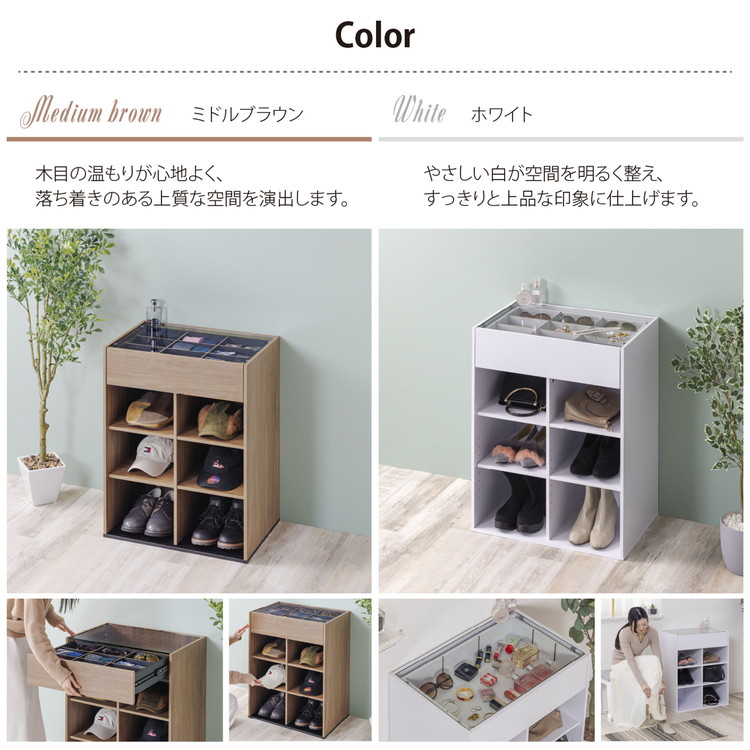 アンティーク調キャビネット天板スモーク強化硝子 コレクションボード背面化粧仕上げ コレクションラックオープンタイプ ガラス天板 ディスプレイ収納 推し