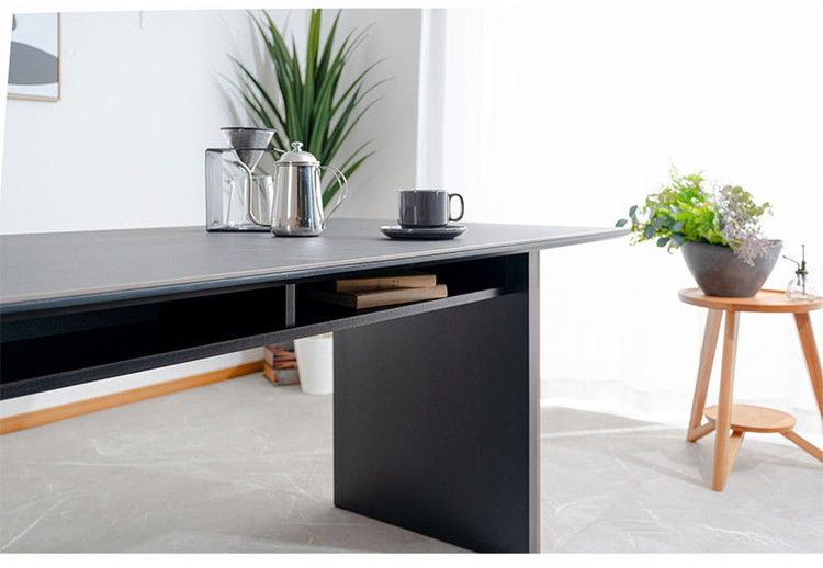 ダイニングテーブル 165×85cm 棚付き 収納 リビングテーブル