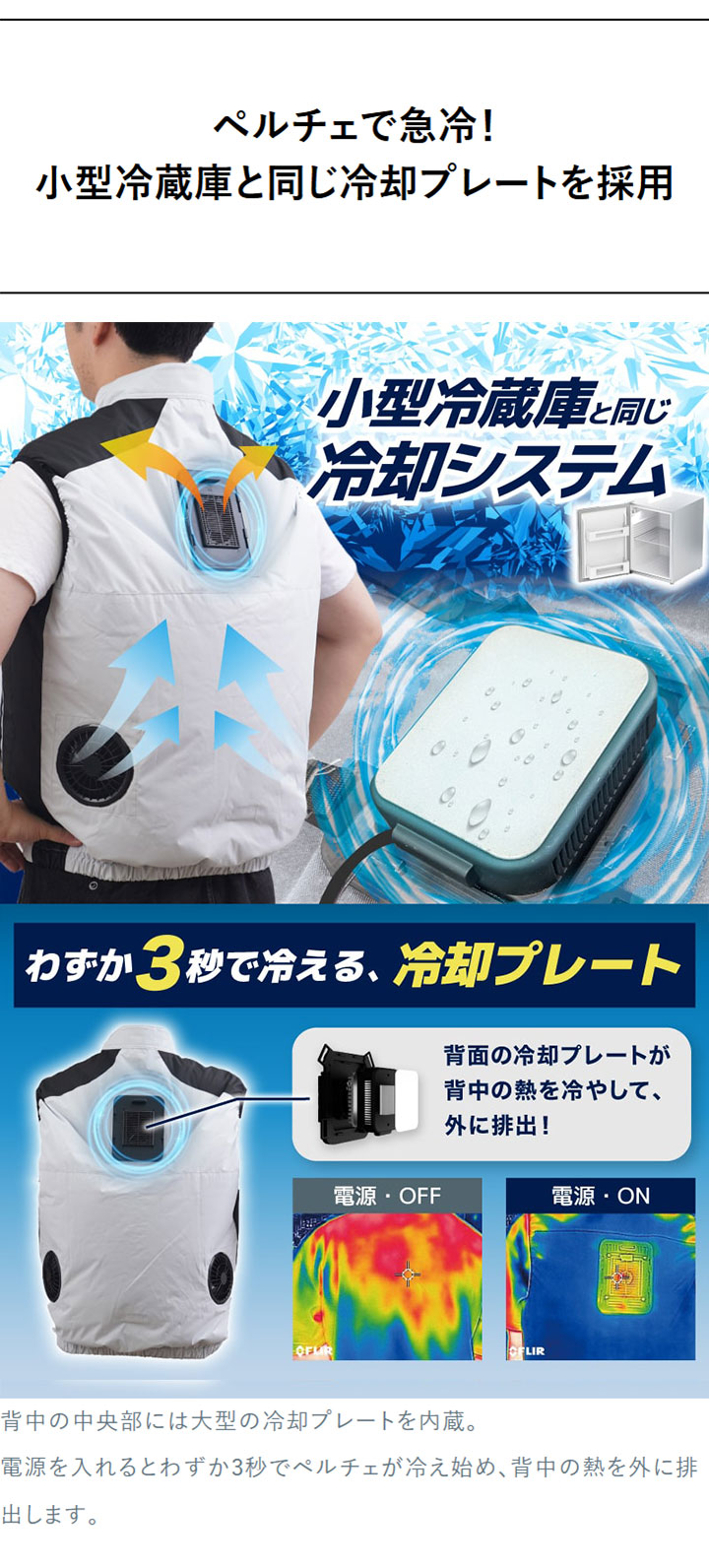 10個セット モバイルバッテリーセット 冷却ベスト ペルチェ式 冷蔵服