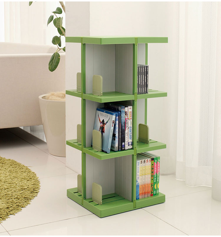 日本製 回転式ラック デビック 3段 本棚 コミック A5サイズ 同人誌 DVD